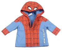 Světlemodro/červená nepromokavá jarní bunda s kapucí - Spider-man MARVEL