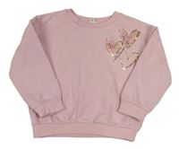 Světlerůžová oversize mikina se srdíčky zn. RIVER ISLAND