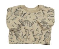 Béžová oversize mikina s dinosaury PRIMARK