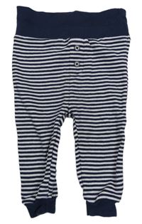 Tmavomodro-bílé pruhované tepláky Matalan