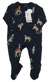 Nové - tmavomodrý overal se zvířátky M&S