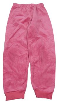 Tmavorůžové plyšové teplé tepláky