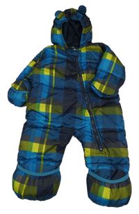 Kostkovaná vzorovaná šusťáková zimní kombinéza s kapucí s oušky Dare 2B