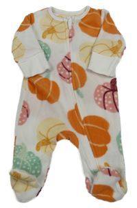 Bílý fleecový overal s dýněmi Matalan