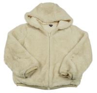 Smetanová kožešinová podšitá bunda s kapucí KIABI