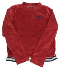 Bordó plyšová mikina se srdíčkem alive