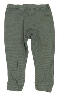 Smaragdovo-smetanové pruhované tepláky F&F