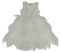 Bílé šaty s tylem PIAZZAITALIA