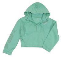 Pistáciová crop mikina se znakem a nápisy a kapucí C&A