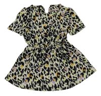 Smetanovo-černo-barevné vzorované šaty KIDS ONLY