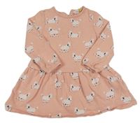 Světlerůžové teplákové šaty s pudlíky John Lewis