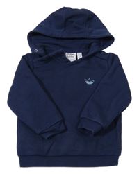 Tmavomodrá mikina s kapucí Adidas