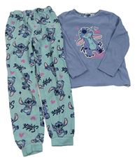 Modro-tyrkysové fleecové pyžamo se Stitchem Primark