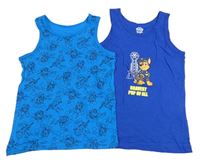 2x tílko s Paw Patro - modré + safírové