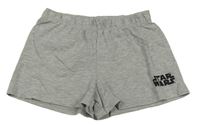 Šedé melírované bavlněné kraťasy s nápisem - Star Wars zn. M&S