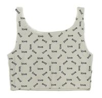 Bílý crop top s nápisy Zara