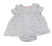 Bílá květovaná tunika s všitým body H&M