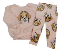 2set - Růžová chlupatá mikina se Skye + plyšové legíny Primark