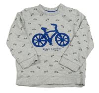 Šedá melírovaná mikina s bicykly C&A