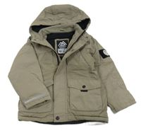 Hnědá šusťáková zateplená bunda s kapucí Matalan