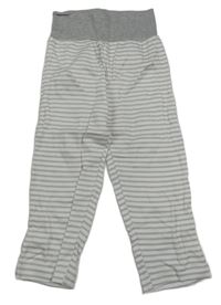 Bílo-šedé pruhované lehké tepláky