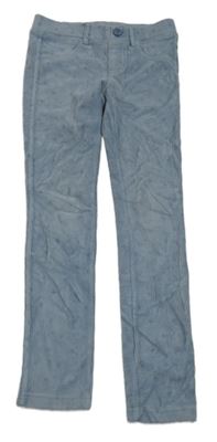 Světlemodré žebrované sametové tregíny Little kids