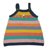 Barevné pruhované svetrové šaty s výšivkami Next