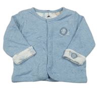 Modrá melírovaná podšitá propínací mikina s lvem Mothercare