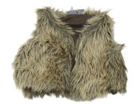 Hnědá kožešinová podšitá vesta Lupilu