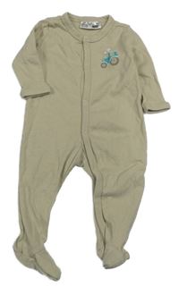 Béžový overal s traktorem Ergee