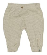 Béžovo-smetanové pruhované lehké tepláky Rabbit+Bear