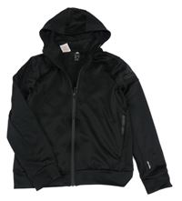 Černá sportovní propínací funkční mikina s kapucí Adidas