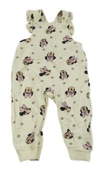 Krémové puntíkaté laclové tepláky s Minnie Disney