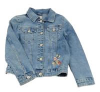 Modrá riflová bunda s motýly z flitrů C&A