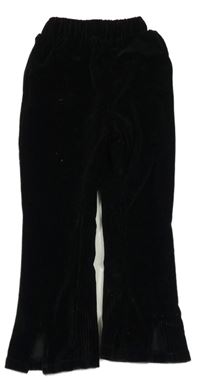 Černé žebrované sametové kalhoty