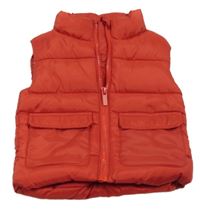 Červená šusťáková zateplená vesta s kapsami Primark