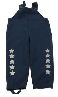 Tmavomodré softshellové laclové kalhoty s hvězdami Topomini