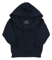 Tmavomodrá propínací mikina s kapucí Primark