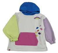 Bílo-barevná mikina s Lego kostkami a kapucí Primark