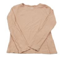 Starorůžové žebrované triko H&M