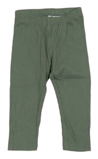 Khaki žebrované legíny H&M