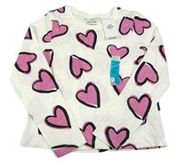 Nové - Smetanové triko se srdíčky Primark