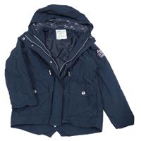 Tmavomodrá šusťáková jarní bunda s kapucí C&A