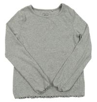 Šedé melírované žebrované triko Next