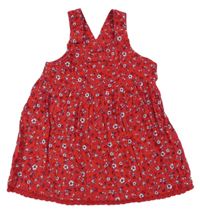 Červené květované manšestrové laclové šaty George