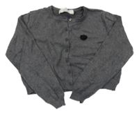 Tmavošedý propínací svetr s 3D květem H&M