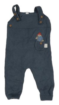 Tmavomodré pletené laclové tepláky s Paddingtonem M&S