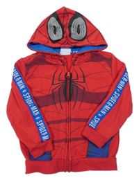 Červená propínací mikina s pavoukem a kapucí - Spiderman Primark