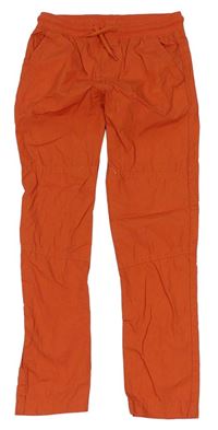Oranžové plátěné kalhoty s úpletovým pasem Pep&Co