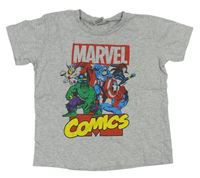Šedé melírované tričko s Marvel zn. Pep&Co